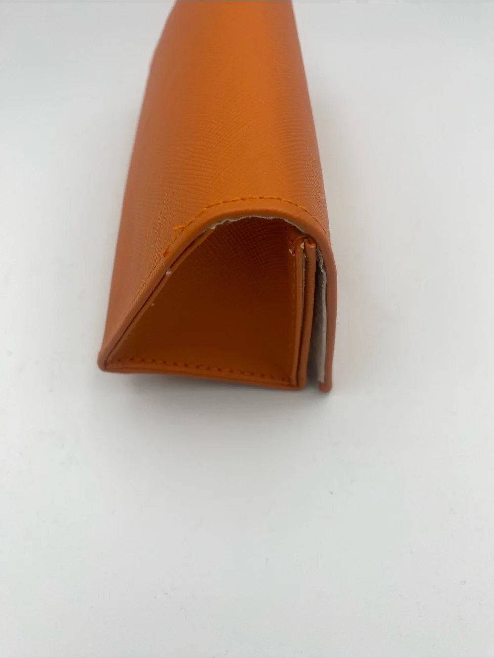Tory Burch Orange Saffiano Continental new eyeglass case with Gold Logo